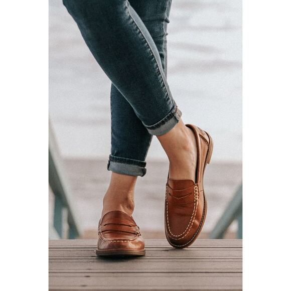 Sperry Shoes - Sperry Seaport STS81928 Leather Penny Loafer Shoes Dark Brown Women's Size US 11